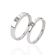 Ready to Ship Hot Sale 925 Silver Ring Couple Rings with Zircon